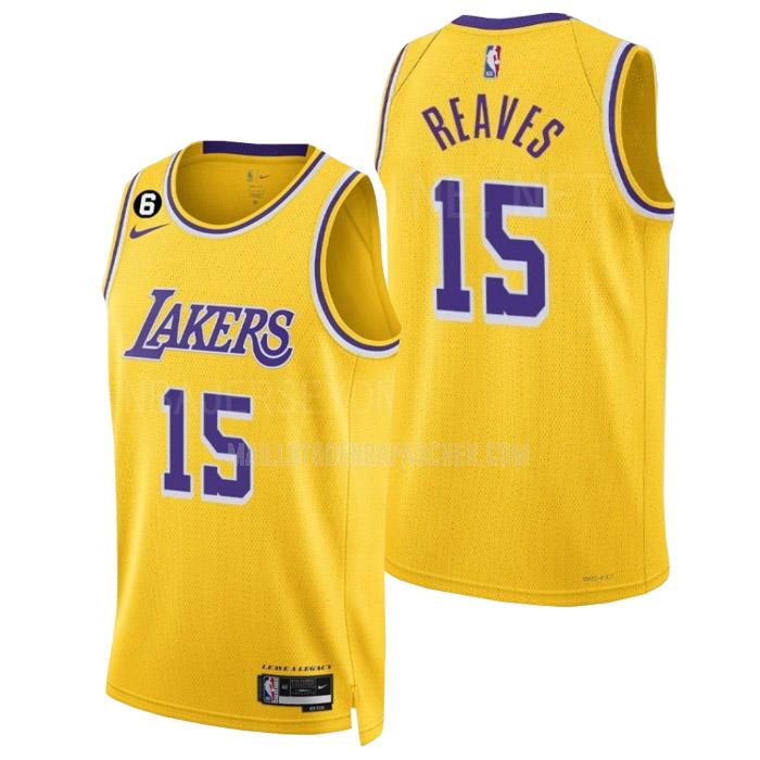 maillot nba homme de los angeles lakers austin reaves 15 jaune icon edition 2022-23