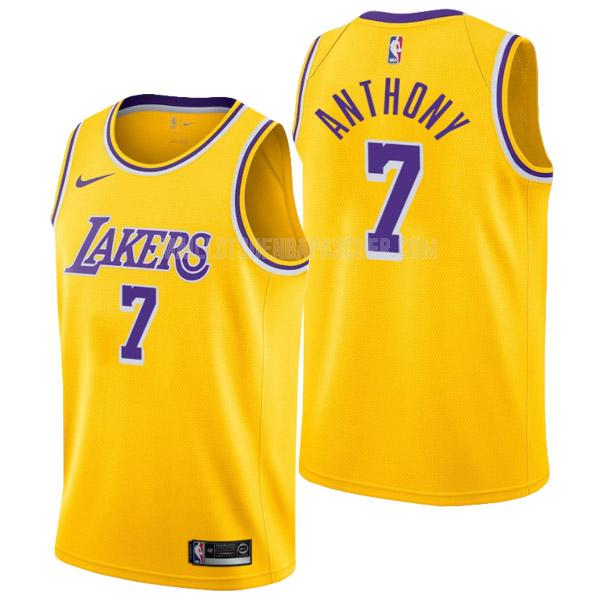 maillot nba homme de los angeles lakers carmelo anthony 7 jaune icon edition