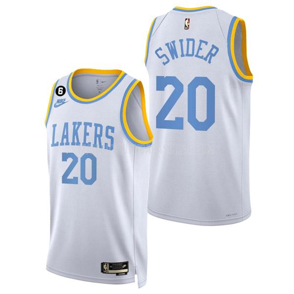maillot nba homme de los angeles lakers cole swider 20 blanc classic edition 2022-23