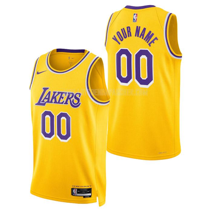 maillot nba homme de los angeles lakers custom jaune icon edition 2023