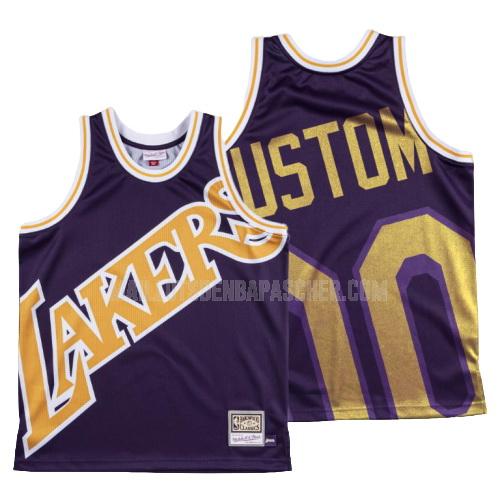 maillot nba homme de los angeles lakers custom violet hardwood classics big face