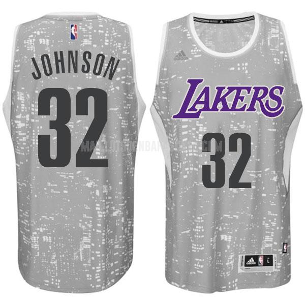 maillot nba homme de los angeles lakers earvin johnson 32 gris city edition