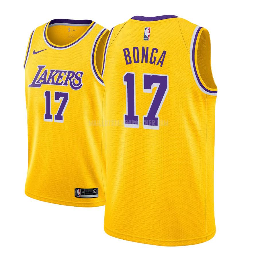 maillot nba homme de los angeles lakers isaac bonga 17 jaune icon