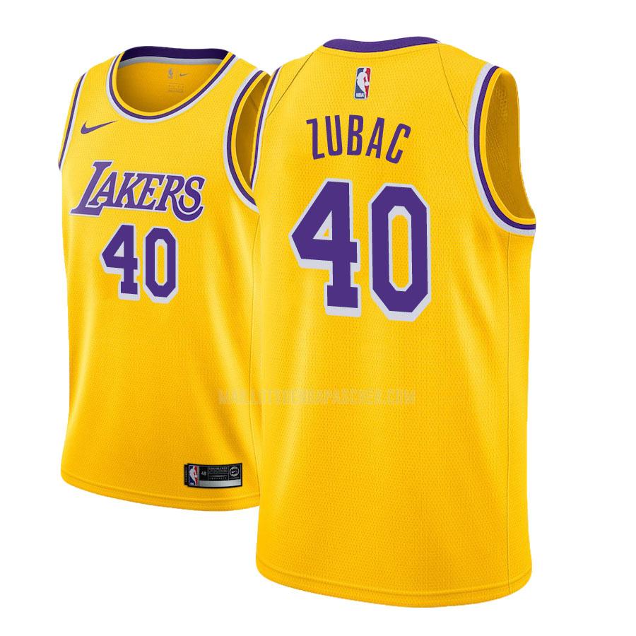 maillot nba homme de los angeles lakers ivica zubac 40 jaune icon