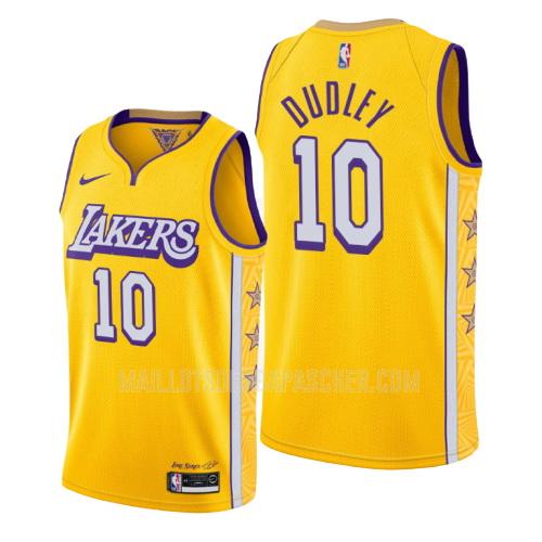 maillot nba homme de los angeles lakers jared dudley 10 jaune city edition 2019-20