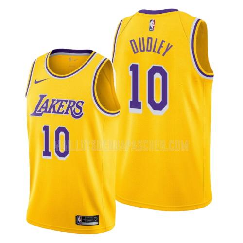 maillot nba homme de los angeles lakers jared dudley 10 jaune icon