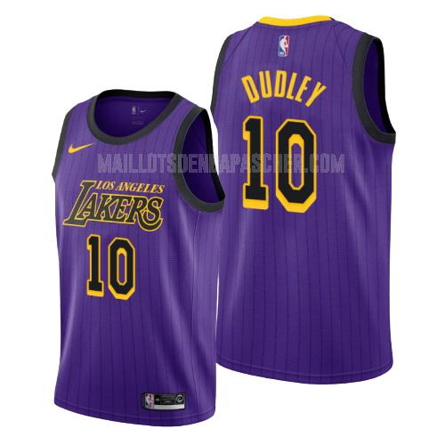 maillot nba homme de los angeles lakers jared dudley 10 violet city edition