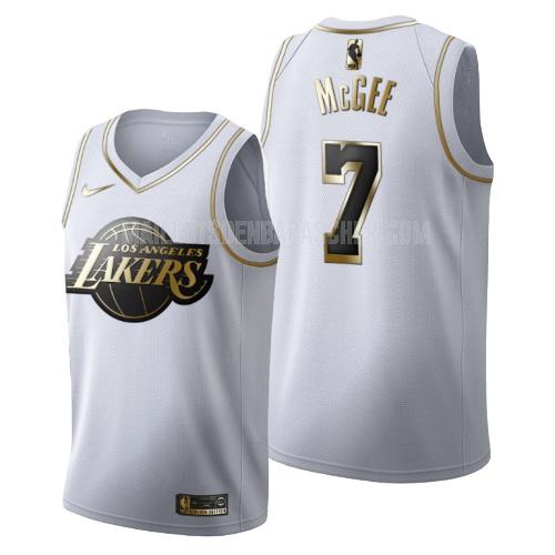 maillot nba homme de los angeles lakers javale mcgee 7 blanc or version