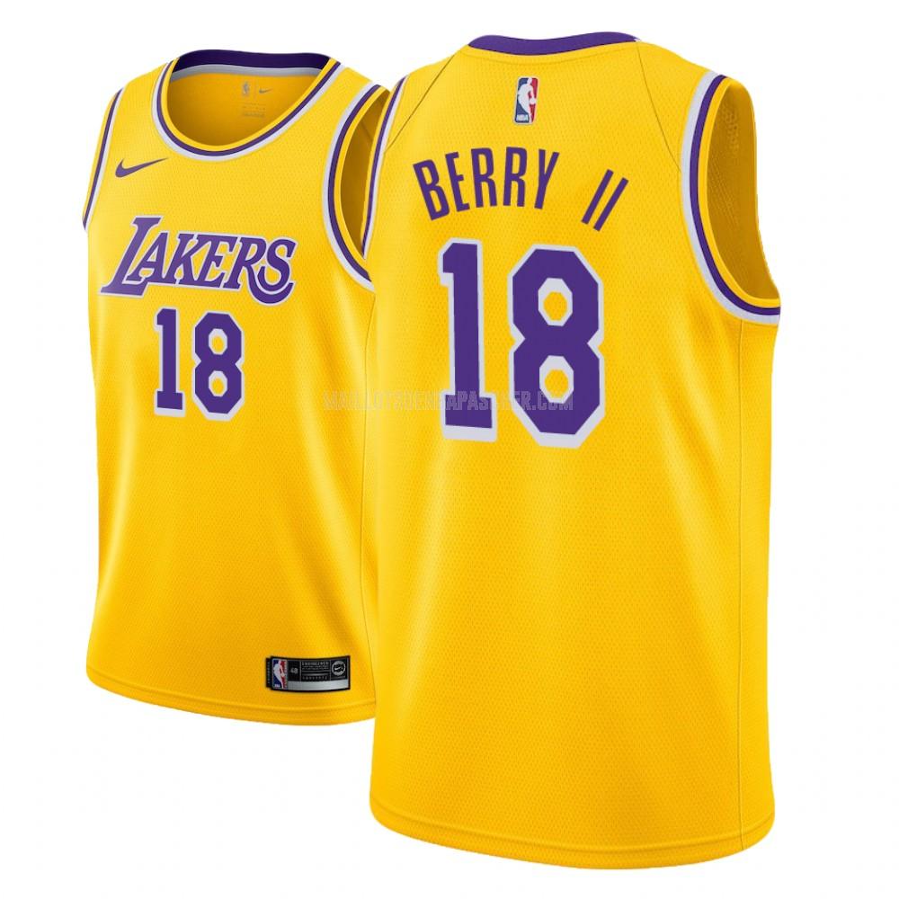 maillot nba homme de los angeles lakers joel berry ii 18 jaune icon