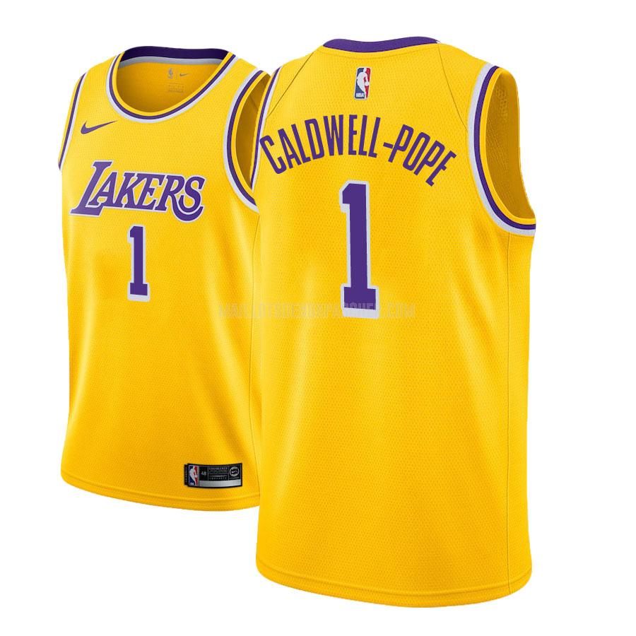 maillot nba homme de los angeles lakers kentavious caldwell-pope 1 jaune icon