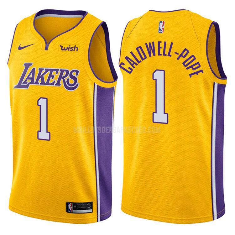 maillot nba homme de los angeles lakers kentavious caldwell-pope 1 jaune icon 2017-18