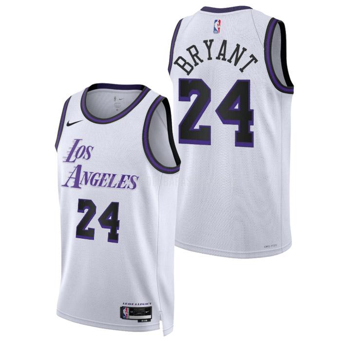 maillot nba homme de los angeles lakers kobe bryant 24 blanc city edition 2022-23