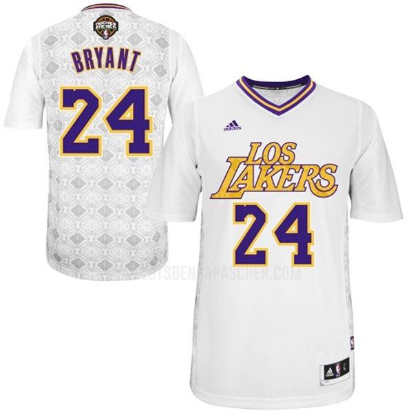 maillot nba homme de los angeles lakers kobe bryant 24 blanc noches enebea 2014