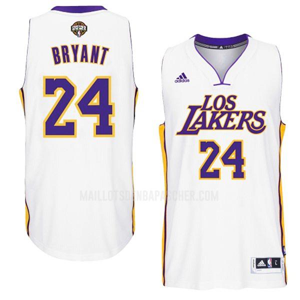 maillot nba homme de los angeles lakers kobe bryant 24 blanc noches enebea home 2015