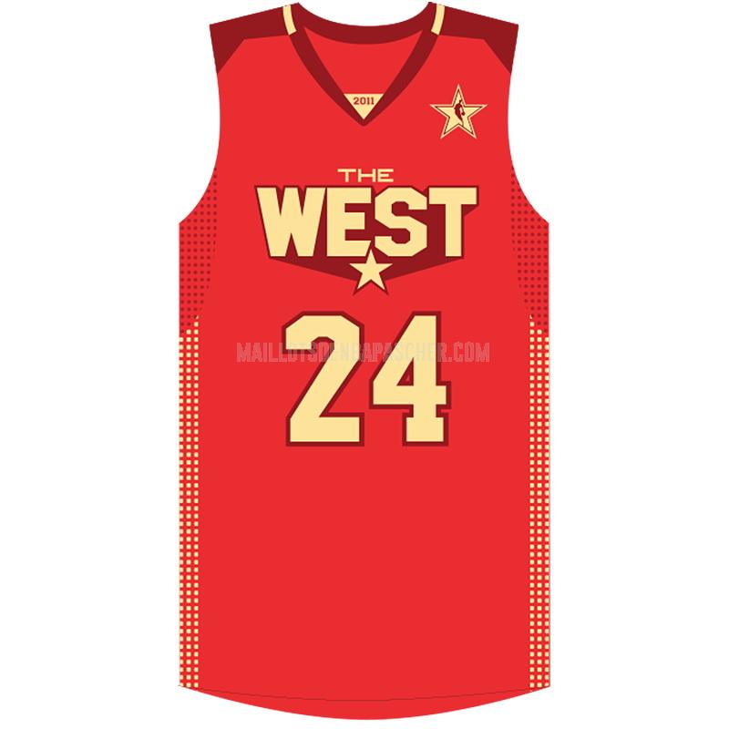 maillot nba homme de los angeles lakers kobe bryant 24 rouge nba all-star 2011
