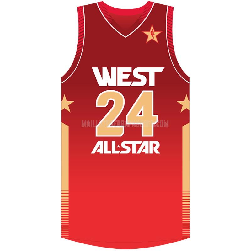 maillot nba homme de los angeles lakers kobe bryant 24 rouge nba all-star 2012