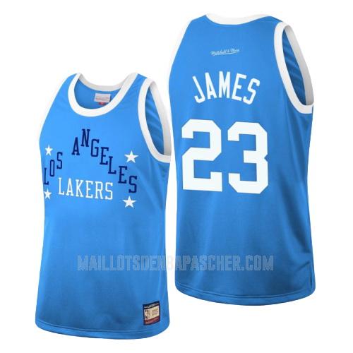 maillot nba homme de los angeles lakers lebron james 23 bleu hardwood classics