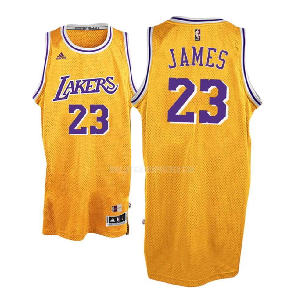 maillot nba homme de los angeles lakers lebron james 23 jaune hardwood classic