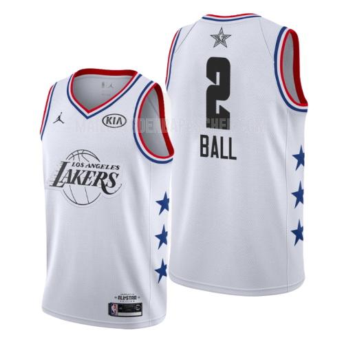 maillot nba homme de los angeles lakers lonzo ball 2 blanc nba all-star 2019