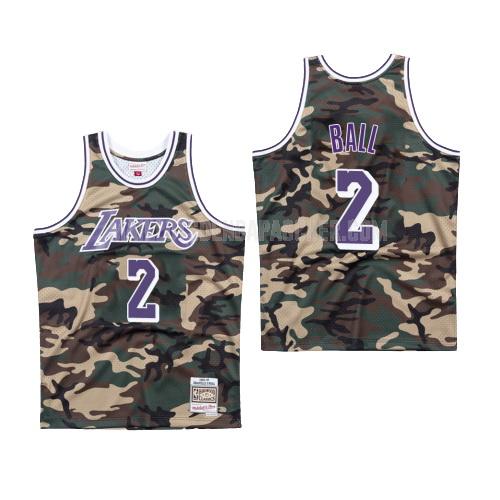 maillot nba homme de los angeles lakers lonzo ball 2 camouflage bosco