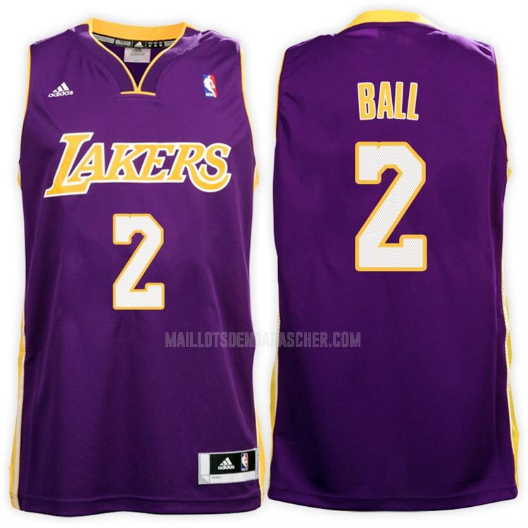 maillot nba homme de los angeles lakers lonzo ball 2 violet road