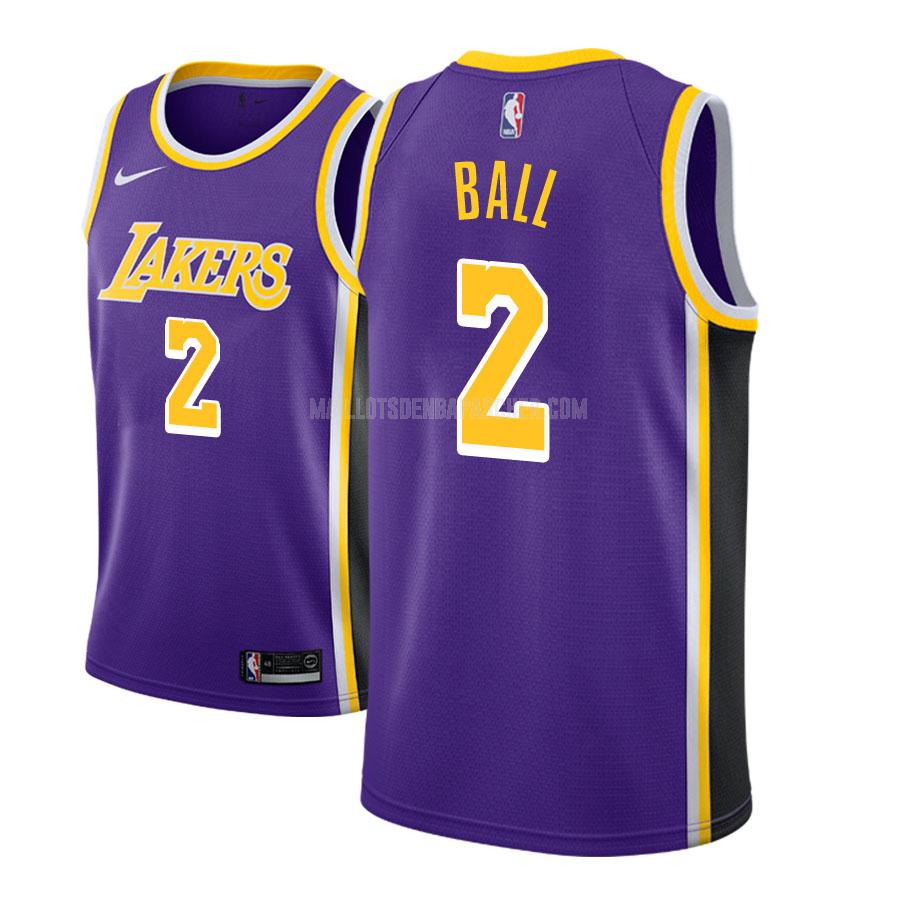 maillot nba homme de los angeles lakers lonzo ball 2 violet statement