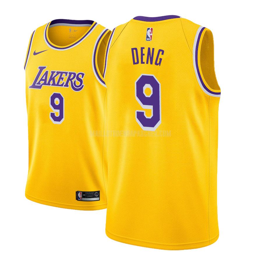 maillot nba homme de los angeles lakers luol deng 9 jaune icon