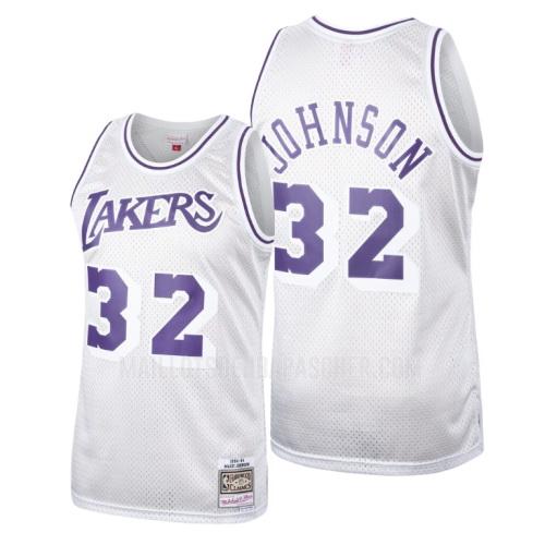 maillot nba homme de los angeles lakers magic johnson 32 blanc hardwood classics