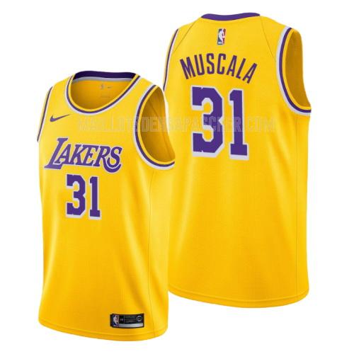 maillot nba homme de los angeles lakers mike muscala 31 jaune icon