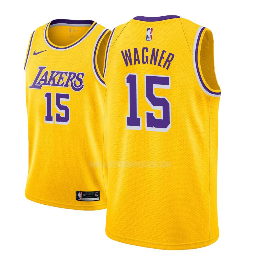 maillot nba homme de los angeles lakers moritz wagner 15 jaune icon