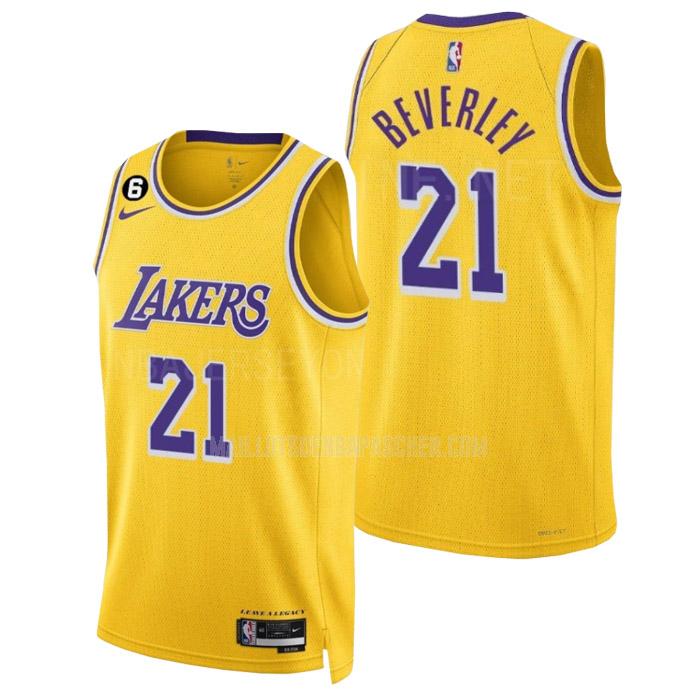 maillot nba homme de los angeles lakers patrick beverley 21 jaune icon edition 2022-23