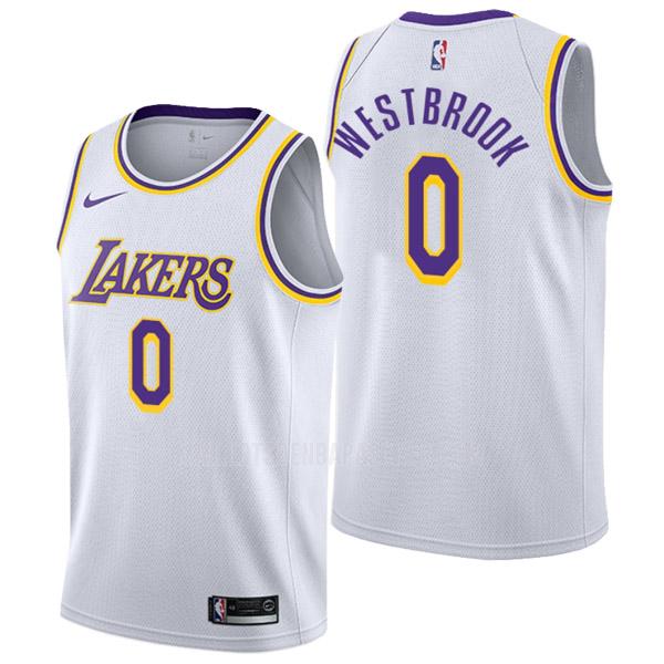 maillot nba homme de los angeles lakers russell westbrook 0 blanc association edition