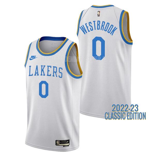maillot nba homme de los angeles lakers russell westbrook 0 blanc classic edition 2022-23