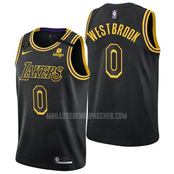 maillot nba homme de los angeles lakers russell westbrook 0 noir mamba edition