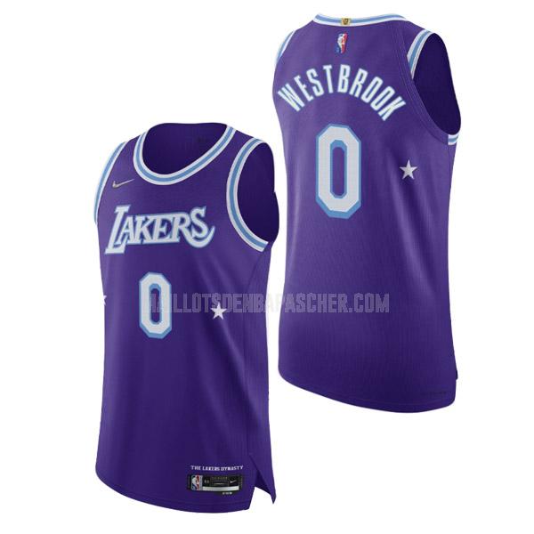 maillot nba homme de los angeles lakers russell westbrook 0 violet 75th anniversary 2021-22