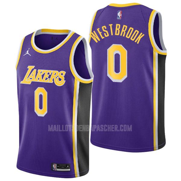maillot nba homme de los angeles lakers russell westbrook 0 violet statement edition