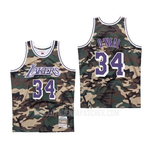 maillot nba homme de los angeles lakers shaquille o'neal 34 camouflage bosco