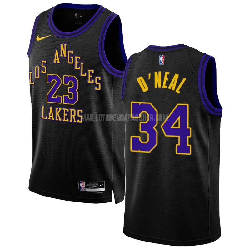 maillot nba homme de los angeles lakers shaquille o'neal 34 noir city edition 2023-24