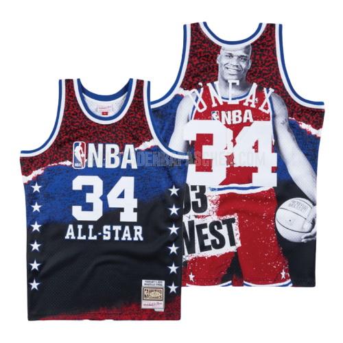 maillot nba homme de los angeles lakers shaquille o'neal 34 rouge nba all-star