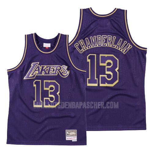 maillot nba homme de los angeles lakers wilt chamberlain 13 violet throwback 2020