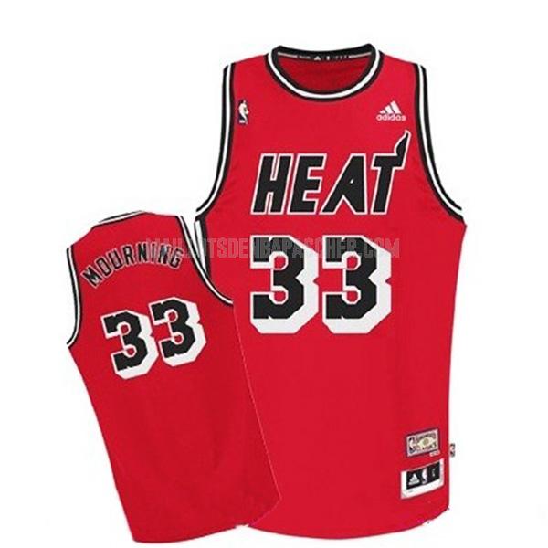 maillot nba homme de miami heat alonzo mourning 33 rouge hardwood classic