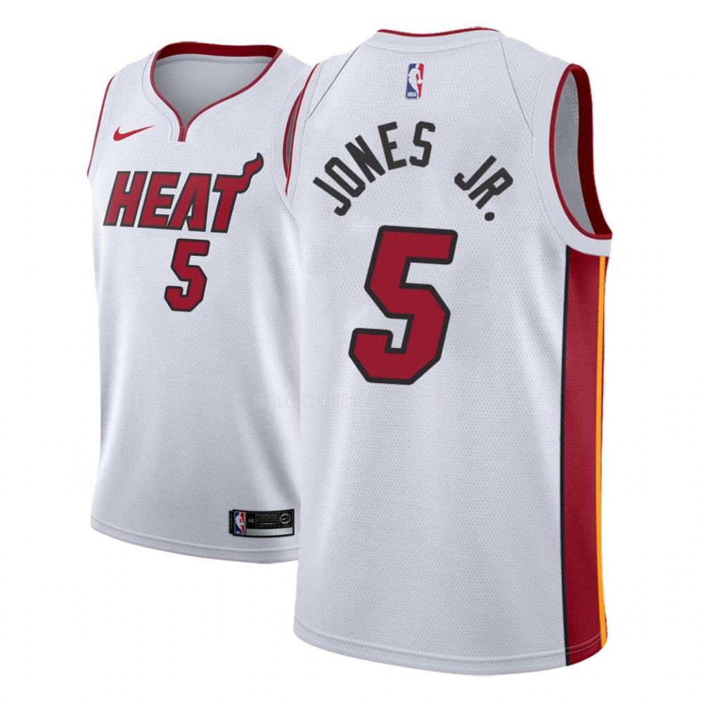 maillot nba homme de miami heat derrick jones 5 blanc association