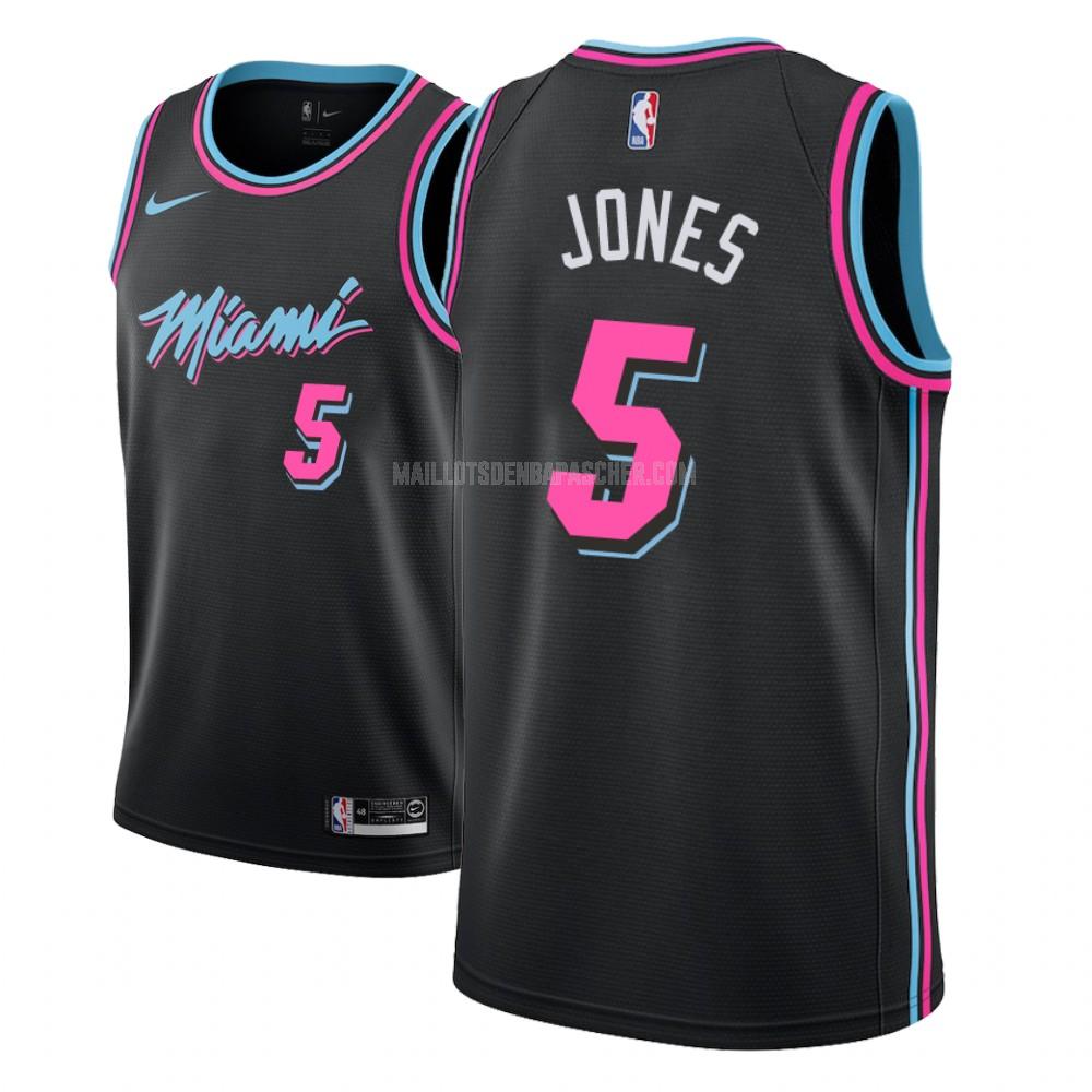 maillot nba homme de miami heat derrick jones 5 noir city edition