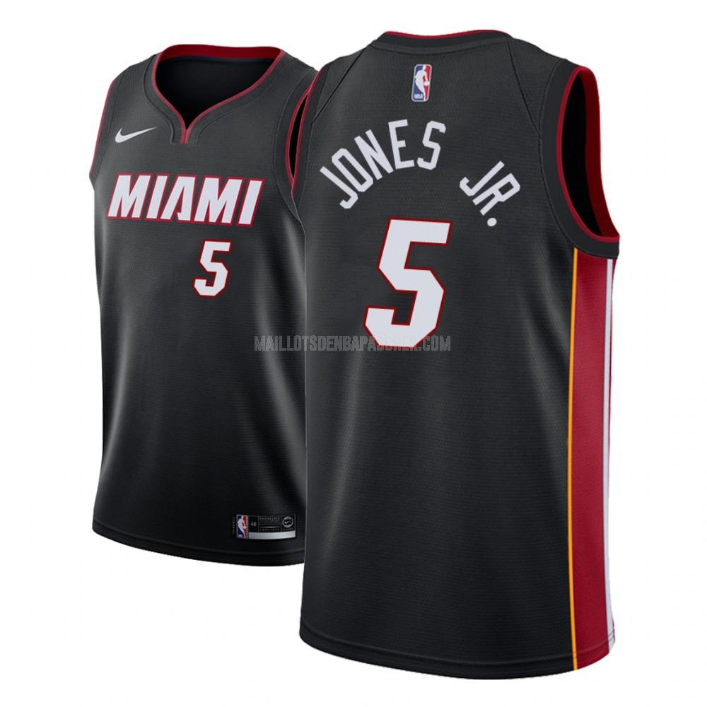 maillot nba homme de miami heat derrick jones 5 noir icon