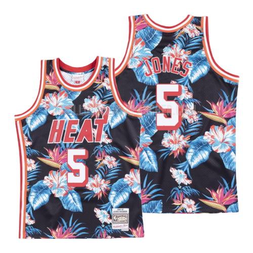 maillot nba homme de miami heat derrick jones 5 noir mode florale