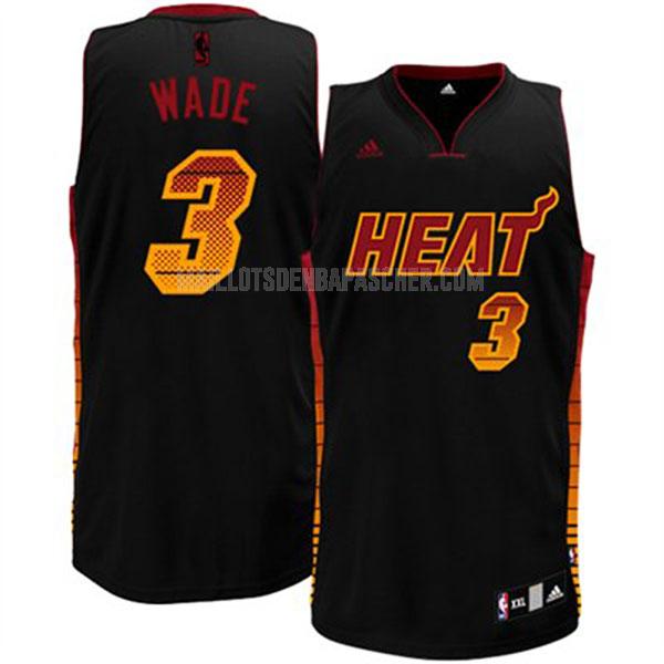 maillot nba homme de miami heat dwyane wade 3 noir swingman