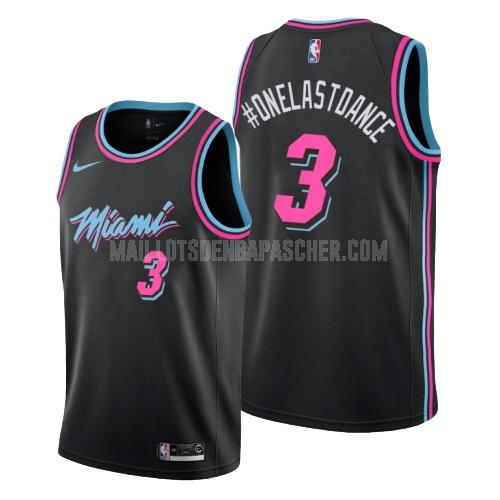 maillot nba homme de miami heat dwyane wade 3 noir vice night