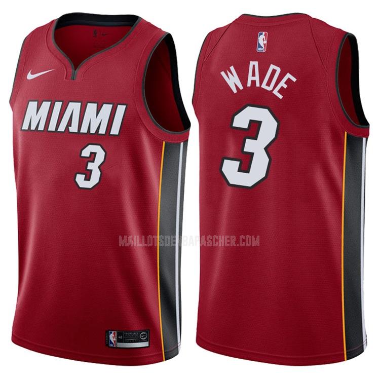 maillot nba homme de miami heat dwyane wade 3 rouge icon