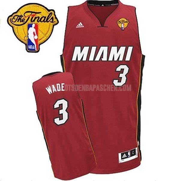 maillot nba homme de miami heat dwyane wade 3 rouge nba final