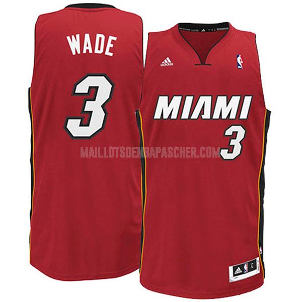 maillot nba homme de miami heat dwyane wade 3 rouge swingman